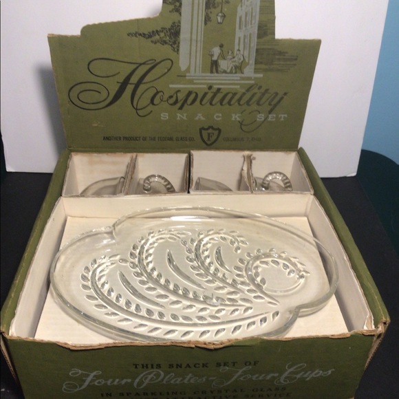Vintage 1940’s Federal Glass Hospitality Set w/original Box - Picture 3 of 5